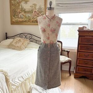 knit button skirt  60s knit button skirt grey fits like a medium